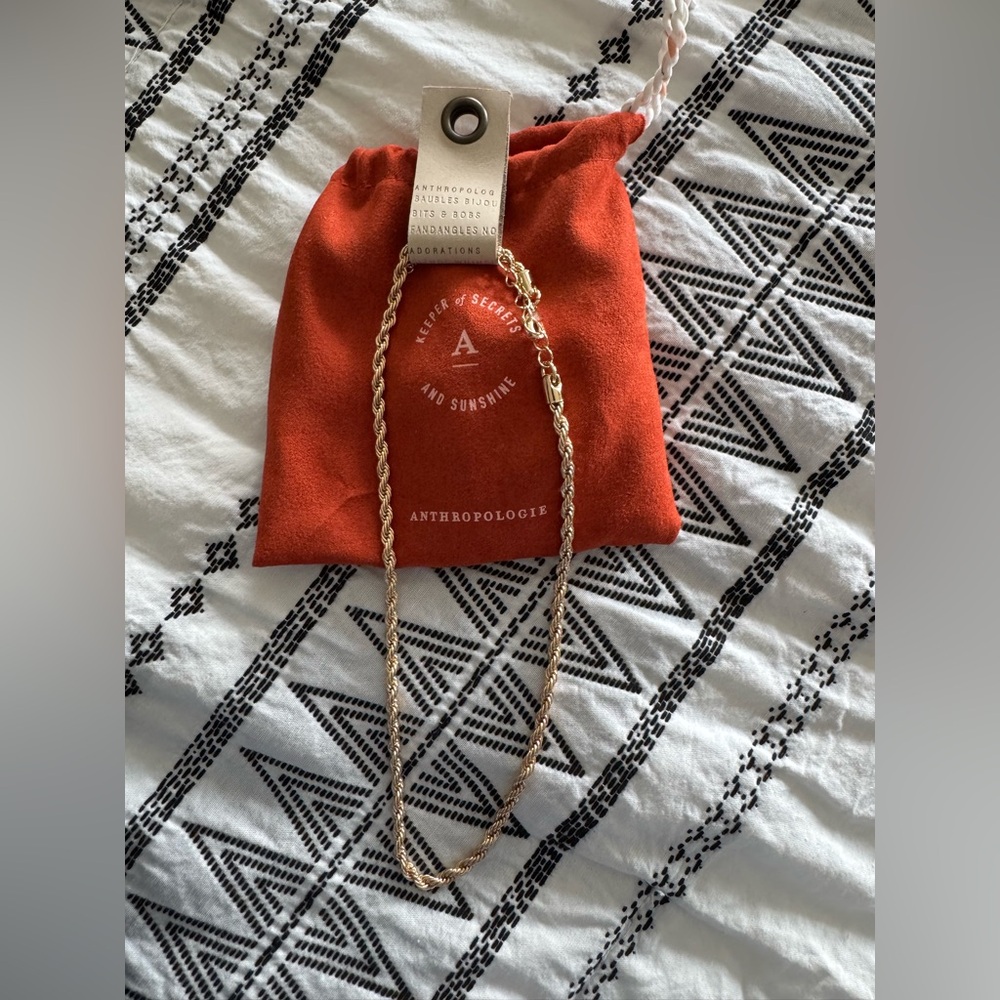 Anthropologie Gold Rope Chain Necklace